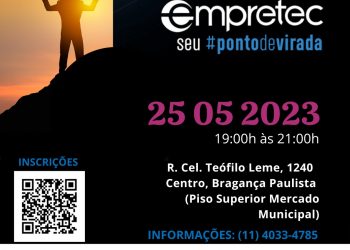 Palestra de apresentação Empretec no dia 25 de maio   