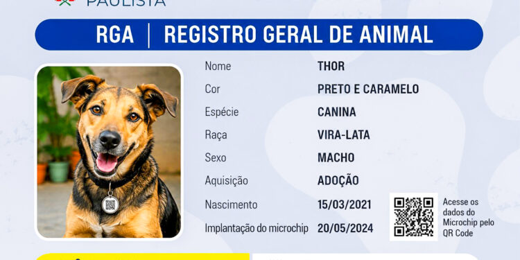 Prefeitura orienta tutores a emitir Registro Geral Animal (RGA)