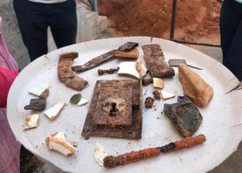 Ossadas humanas encontradas nas obras de revitalização da Igreja do Rosário