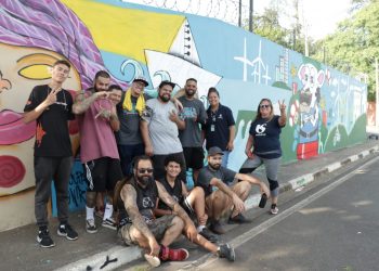 Artistas bragantinos grafitam muro da SABESP na Norte Sul