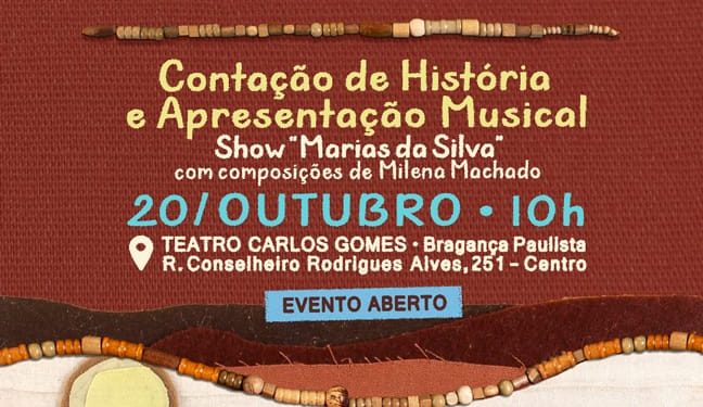 Contação de Histórias e apresentação musical neste domingo